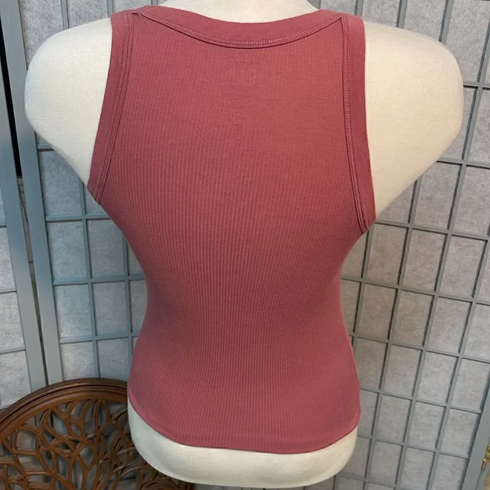 Gap Ribbed Tank Top, Size Extra Small, Rust - Picture 2 of 7